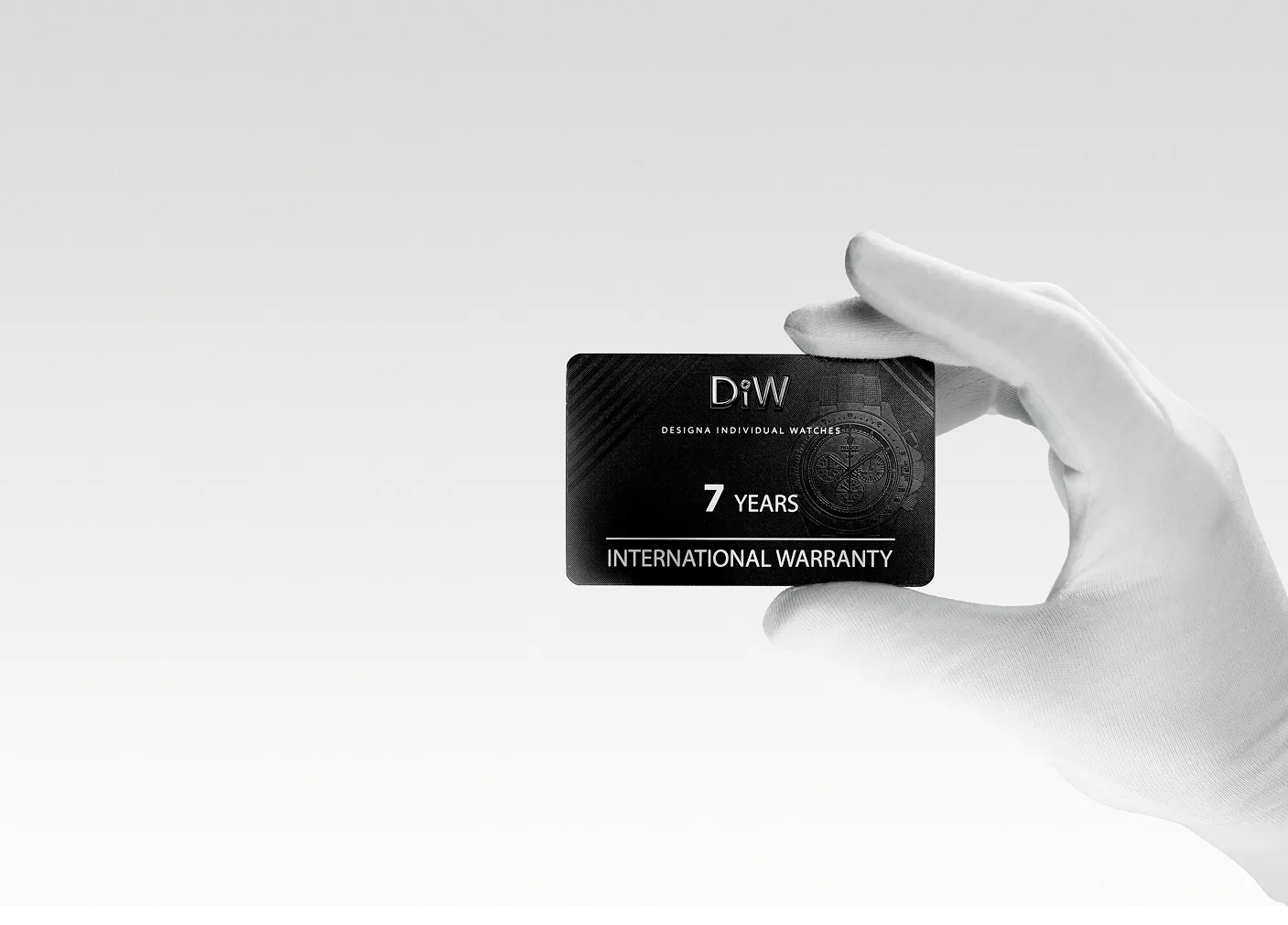 International warranty card in hand
